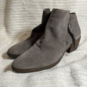 Sam Edelman Gray Suede Packer Double Sided‎ Zip Ankle Booties Size 8.5